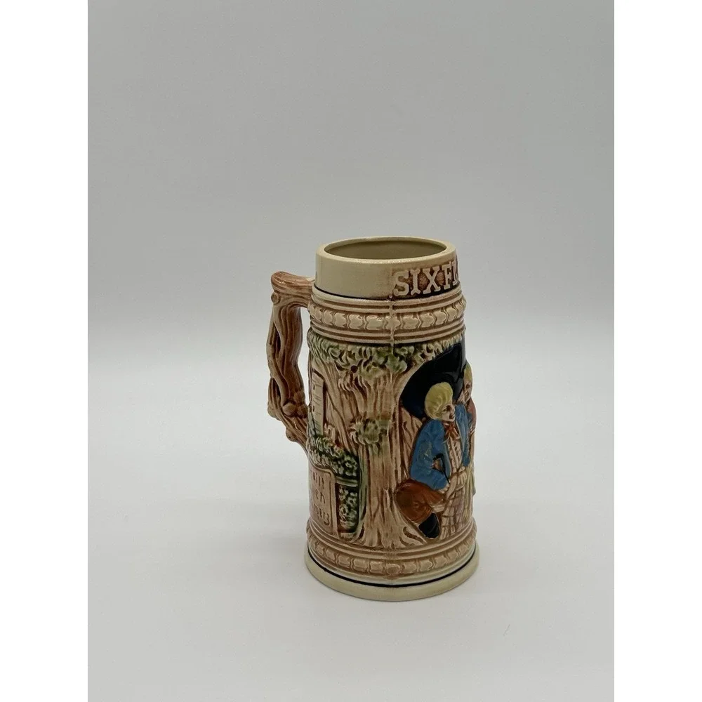 Vintage Six Flags Great Adventure Ceramic Beer Stein Mug Japan German Saying